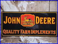 Vintage 1934 John Deere Porcelain Sign Farming Tractor Equipment Sales 24dealer