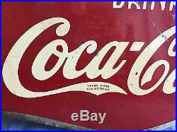 Vintage 1936 Drink Coca-Cola 2 Sided Flange Advertising Soda Sign
