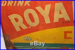 Vintage 1936 RC Royal Crown Cola Soda Pop 2 Sided 18 Metal Flange Sign