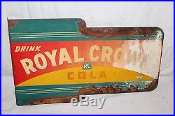 Vintage 1936 RC Royal Crown Cola Soda Pop 2 Sided 18 Metal Flange Sign