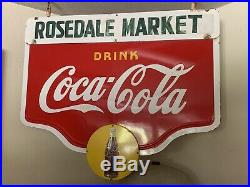 Vintage 1938 Original Coca-Cola Enameled Porcelain Advertising Sign-Beautiful