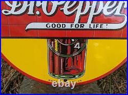 Vintage 1939 Dr. Pepper Porcelain Enamel Metal Advertising Soda Sign 12