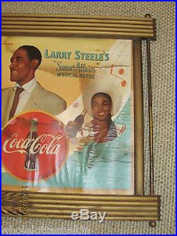 Vintage 1940 Coca-Cola Kay Bottle And Leaf Cardboard Advertising + Frame 42 x 22