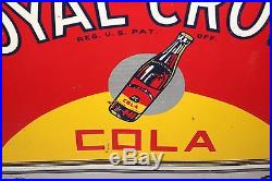 Vintage 1940 RC Royal Crown Cola Soda Pop Bottle 2 Sided 24 Metal Sign