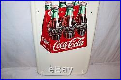 Vintage 1940's Coca Cola Soda Pop Bottle 6 Pack Gas Station 41 Metal SignNice