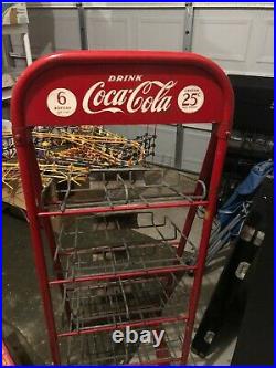 Vintage 1940's Coke Coca Cola 5 ft bottle rack display soda Drug store Metal