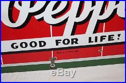 Vintage 1940's Dr Pepper Soda Pop Gas Station 27 Porcelain Metal Sign