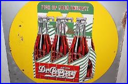 Vintage 1940's Dr Pepper Take Home A Carton Soda Pop 27 Embossed Metal Sign