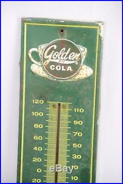 Vintage 1940's Golden Girl Sun Drop Soda Advertising Thermometer Sign Embossed