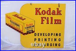 Vintage 1940's era Kodak Porcelain Advertising SIGN. Kodak Film & Developing