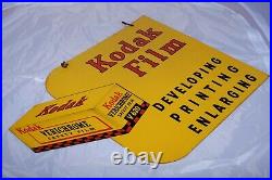 Vintage 1940's era Kodak Porcelain Advertising SIGN. Kodak Film & Developing