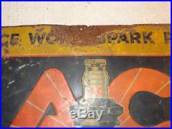 Vintage 1940s AC Spark Plug Advertising Sign RARE