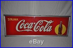 Vintage 1940s Coke Coca Cola 54 Single Sided Self-Framed Embossed Metal Sign
