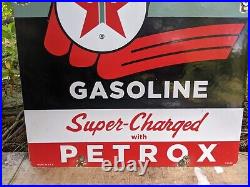 Vintage 1942 Texaco Sky Chief Marine Gasoline Porcelain Gas Sign 18 X 12