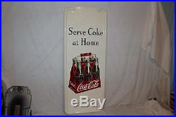 Vintage 1947 Coca Cola Soda Pop Bottle 6 Pack Gas Station 41 Metal SignNice