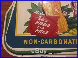 Vintage 1948 Bireleys Soda Advertising Embossed Tin Metal Sign Not Porcelain