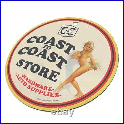 Vintage 1948 Coast To Coast Hardware Store Porcelain Enamel Gas-oil Garage Sign