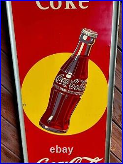Vintage 1948 Coca-Cola Metal Advertising Sign 18 x 53 1/2