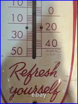 Vintage 1949 Coca Cola Thermometer Cigar Style Metal Sign of Good Taste 30