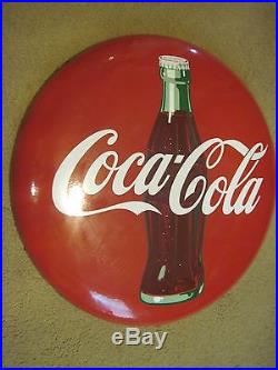Vintage 1950's / 1960's Coca Cola Porcelain COKE 24 Button Advertising Sign