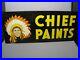 Vintage-1950-s-Chief-Paints-Hardware-Store-Indian-Gas-Oil-2-Sided-28-Metal-Sign-01-myl