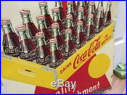 Vintage 1950's Coca Cola Coke 24 Case Authentic Advertising Sign Rare M-942