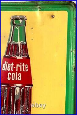 Vintage 1950's Diet-Rite Cola Sugar-Free Advertising Sign 54 X 18 NICE