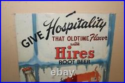 Vintage 1950's Hires Root Beer Give Hospitality Oldtime Flavor Soda Pop 18 Sign