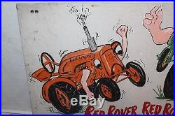 Vintage 1950's John Deere Allis Chalmers Farm Tractor Gas Oil 36 Metal Sign