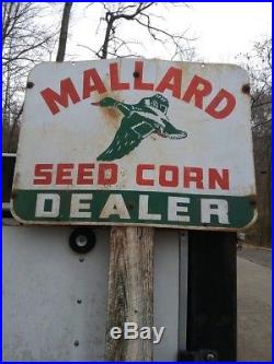 Vintage 1950's Mallard Seed Corn Sign, 18 X 24