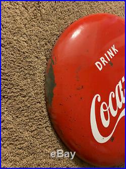 Vintage 1950's Original Drink COCA COLA Coke 24 Button Advertising Sign