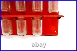 Vintage 1950's RCA ELECTRON TUBES Advertising Sign Display Rack with Glass Jars