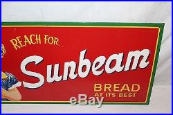Vintage 1950's Sunbeam Bread Grocery Store Kitchen 26 Embossed Metal SignNice