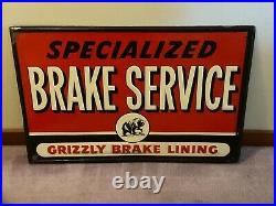 Vintage 1950's grizzley brakes sign
