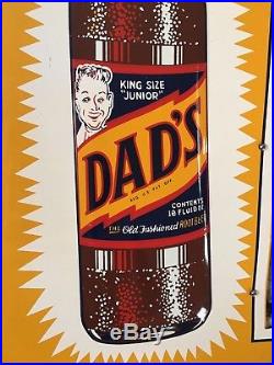 Vintage 1950s Dad's Root Beer Embossed Soda Pop Advertising Thermometer Sign