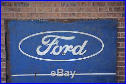 Vintage 1950s Ford Tractors Equipment 58x58 Metal Dealership Sign Farm Gas Oil
