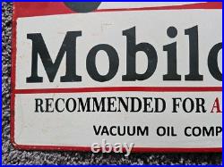 Vintage 1950s Mobiloil Double Sided Flange Advertising Sign 14 X 10