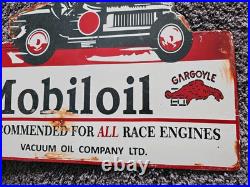 Vintage 1950s Mobiloil Double Sided Flange Advertising Sign 14 X 10