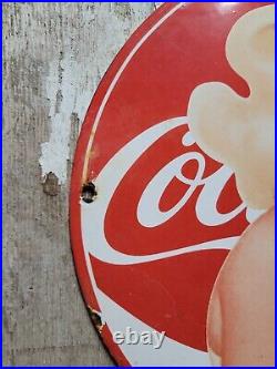 Vintage 1951 Coca Cola Porcelain Sign Marilyn Monroe Coke Soda Beverage Bottle