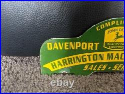 Vintage 1951 John Deere Porcelain Metal Plate Holder Sign 11 X 4.5