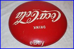 Vintage 1952 Drink Coca Cola Button Soda Pop Gas Station 16 Metal Sign
