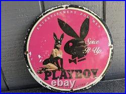 Vintage 1953 Playboy Porcelain Enamel Metal Advertising Sign 12