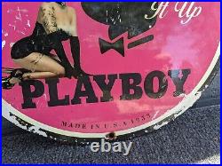 Vintage 1953 Playboy Porcelain Enamel Metal Advertising Sign 12