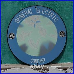 Vintage 1955 General Electric Conglomerate Company Porcelain Gas & Oil Sign