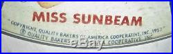 Vintage 1957 USA Sunbeam Bread Girl Art Advertising Thermometer Sign Pam Clock