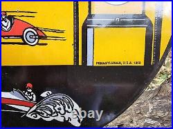 Vintage 1959 Pennzoil, Pennzip Gas Lubrication Oil Porcelain Gas Pump Sign 10