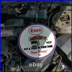 Vintage 1960 Esso Extra''Put A Tiger In Your Tank'' Porcelain Gas & Oil Sign