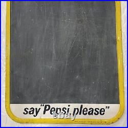 Vintage 1960 Pepsi Chalkboard Say Pepsi Please Metal 30 Soda Advertising Sign