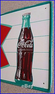 Vintage 1960's Coca Cola fishtail sign