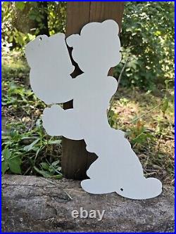 Vintage 1960's Popeye Cartoon Character Porcelain Coated Metal Sign 13 X 7